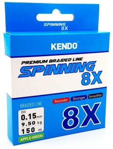 Kendo Spinning 8X Fighting 150 mt Örgü ip (Apple Green) 0,15mm