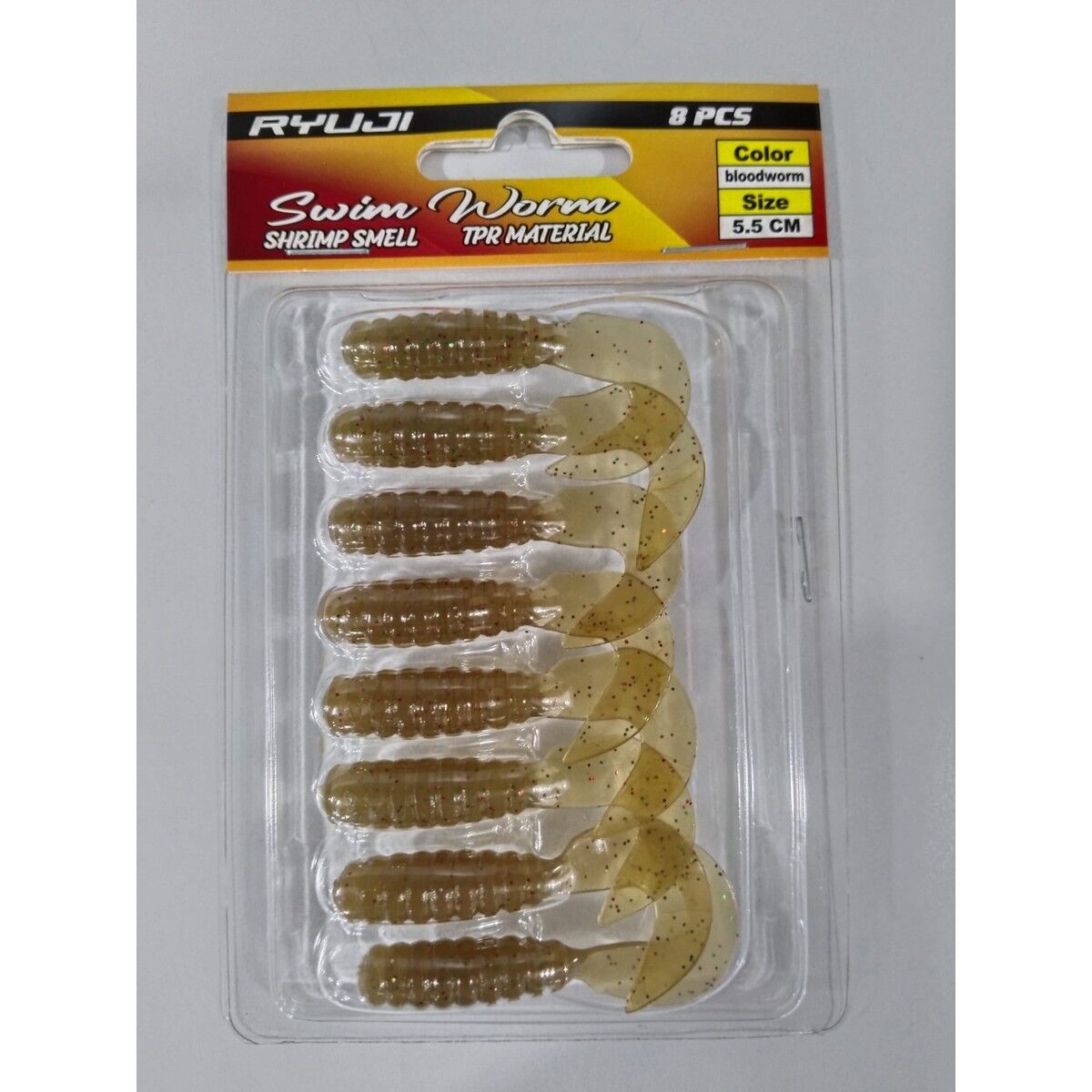 Swim Worm 5.5 cm ( 8 Adet ) Kokulu Silikon - Blood Worm