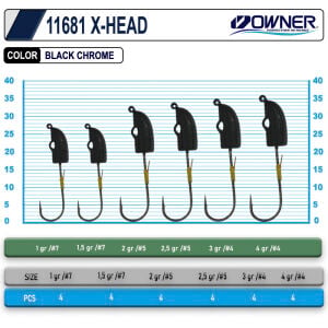 Cultiva JH-86 X-Head 4gr 4No Lrf Jighead