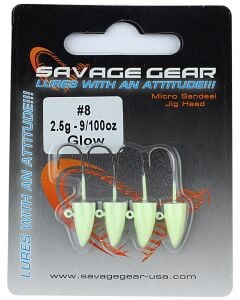 Savage Gear LRF Micro Sandeel Glow 1-1.5-2-2.5-3 gr Jighead 4Adet