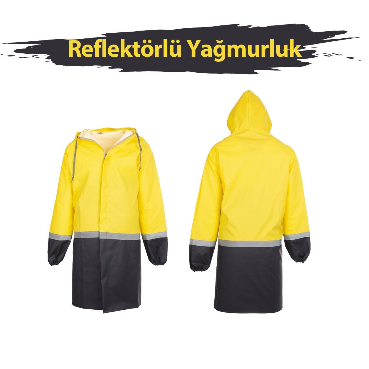 Reflektifli Pardesü Tipi Yağmurluk