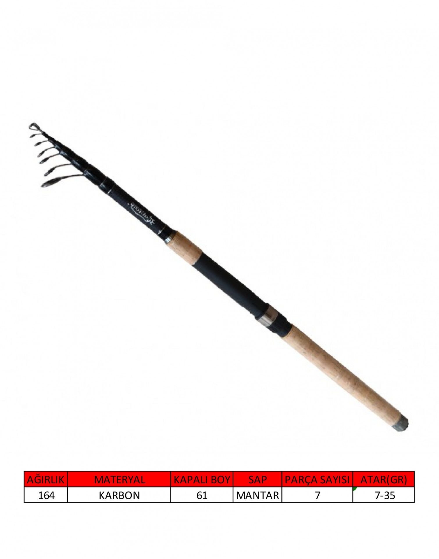 Captain 1639 Fukido Tele Spin Kamış 7-35gr Atar 270 cm