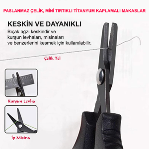 Tırtıklı Titanyum Kaplama Mini Lrf İp Makası