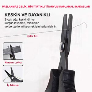 Tırtıklı Titanyum Kaplama Renkli Mini Lrf İp Makası