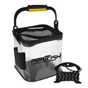 Şeffaf Katlanır Balıkçı Kovası 24x24cm