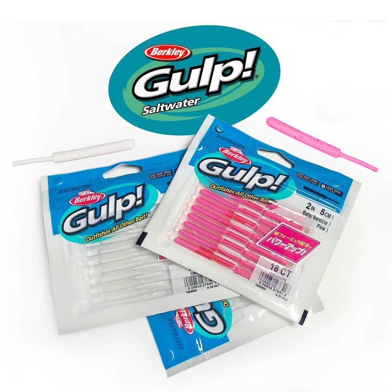 Berkley Gulp Baby Sardine Glow White Silver 2inc 5cm 18P