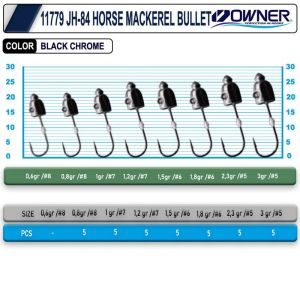 Cultiva JH-84 1.2gr 7no Horse Mackerel Bullet Jighead