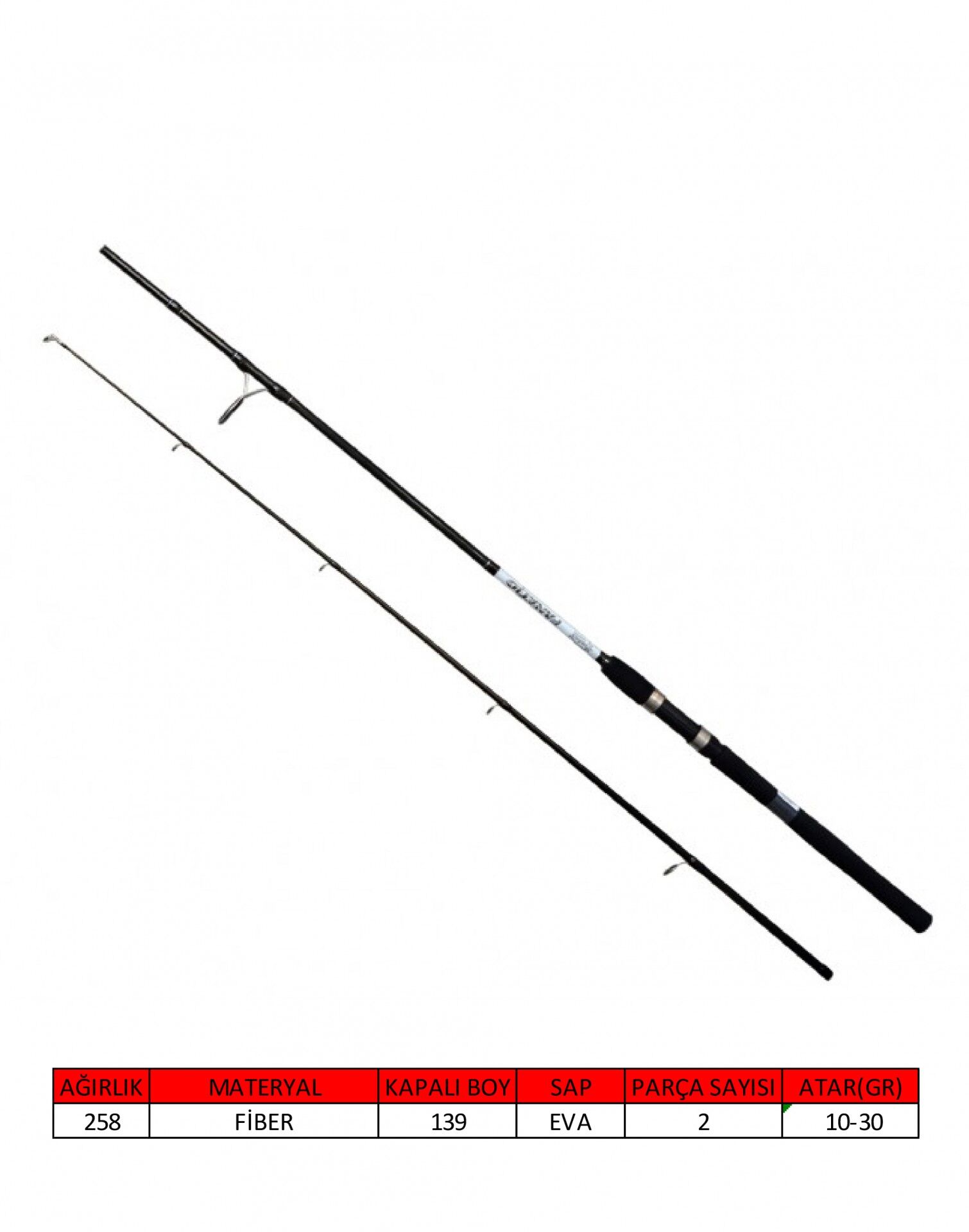 Captain 1458 Fanatic Spin 2 Parça Spin Kamış 10-30gr Atar 270 cm