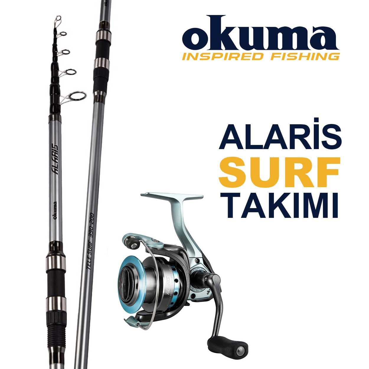 Okuma Alaris 390cm Çapari Çinekop Palamut Surf Olta Seti