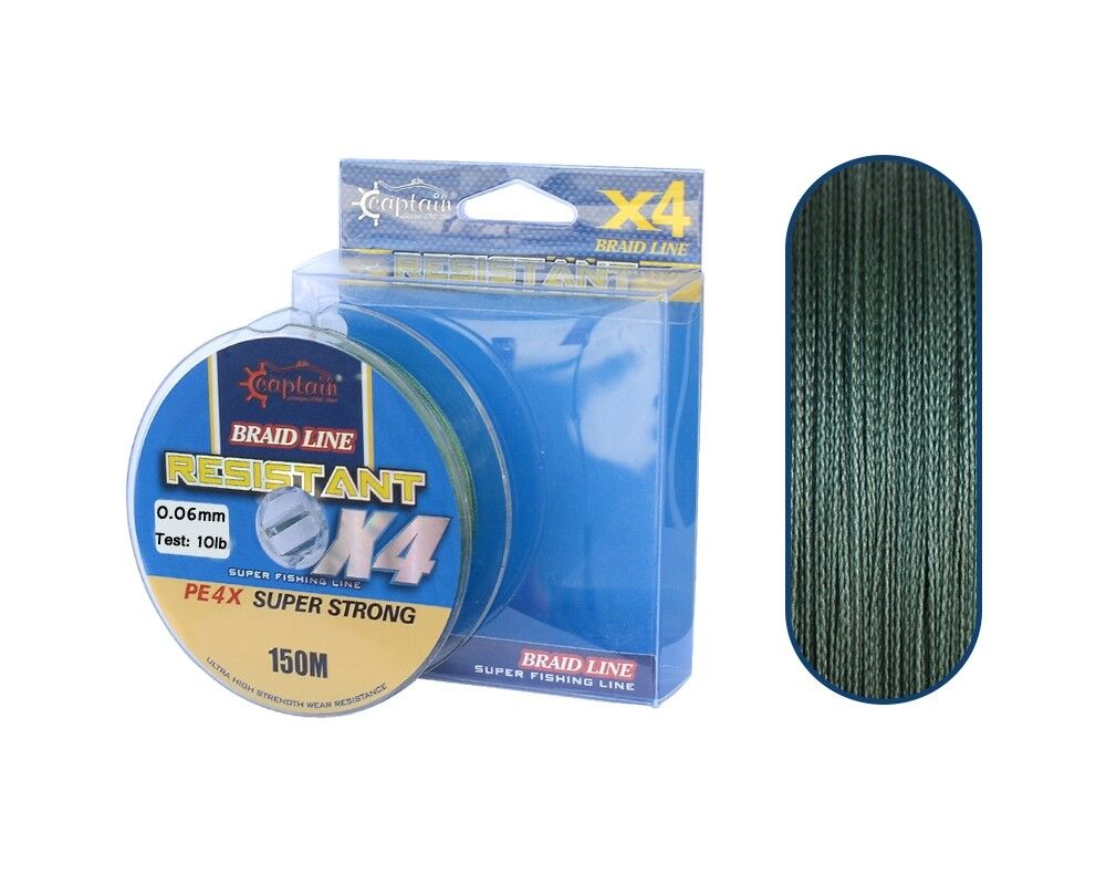 Captain Resistant PE 4 Kat Spin İp Misina 150mt Yeşil 0.06 mm