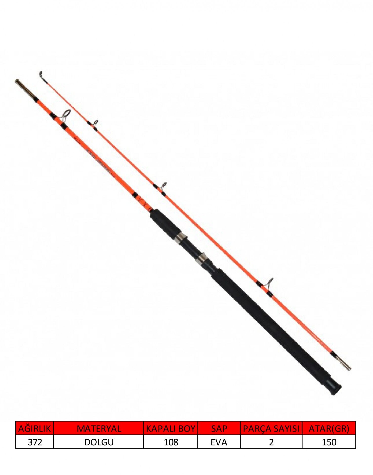 Captain 1423 King Fisher 2 Parça Dolgu Tekne Kamışı 15-25lbs Atar 210 cm
