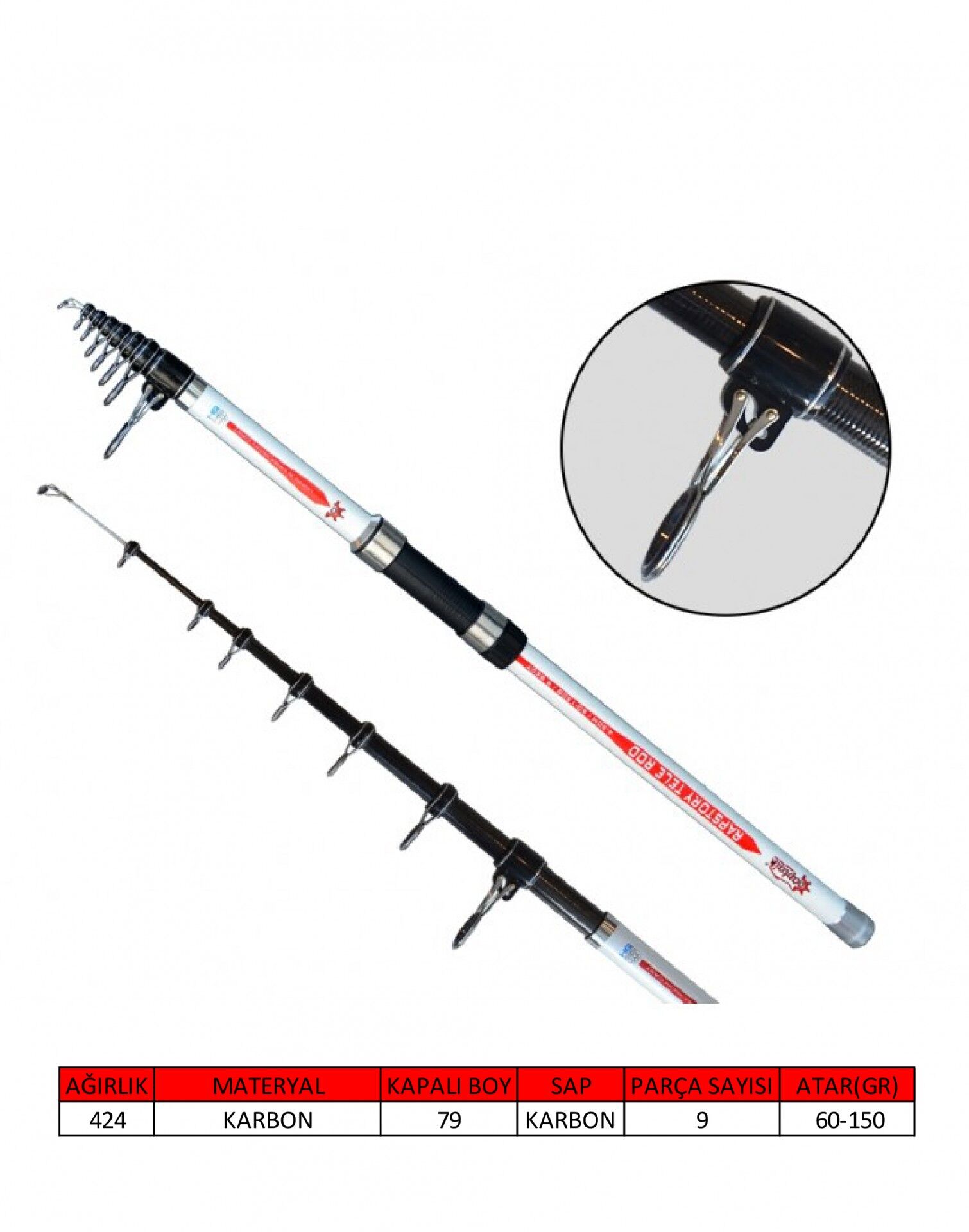 Captain 1250 Sawana Teleskopik Kamış 100-200gr Atar