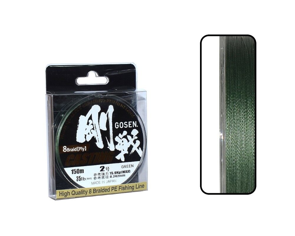 Gosen W8 Casting PE 8 Örgü Spin İp Misina 150mt Yeşil 2.0 PE